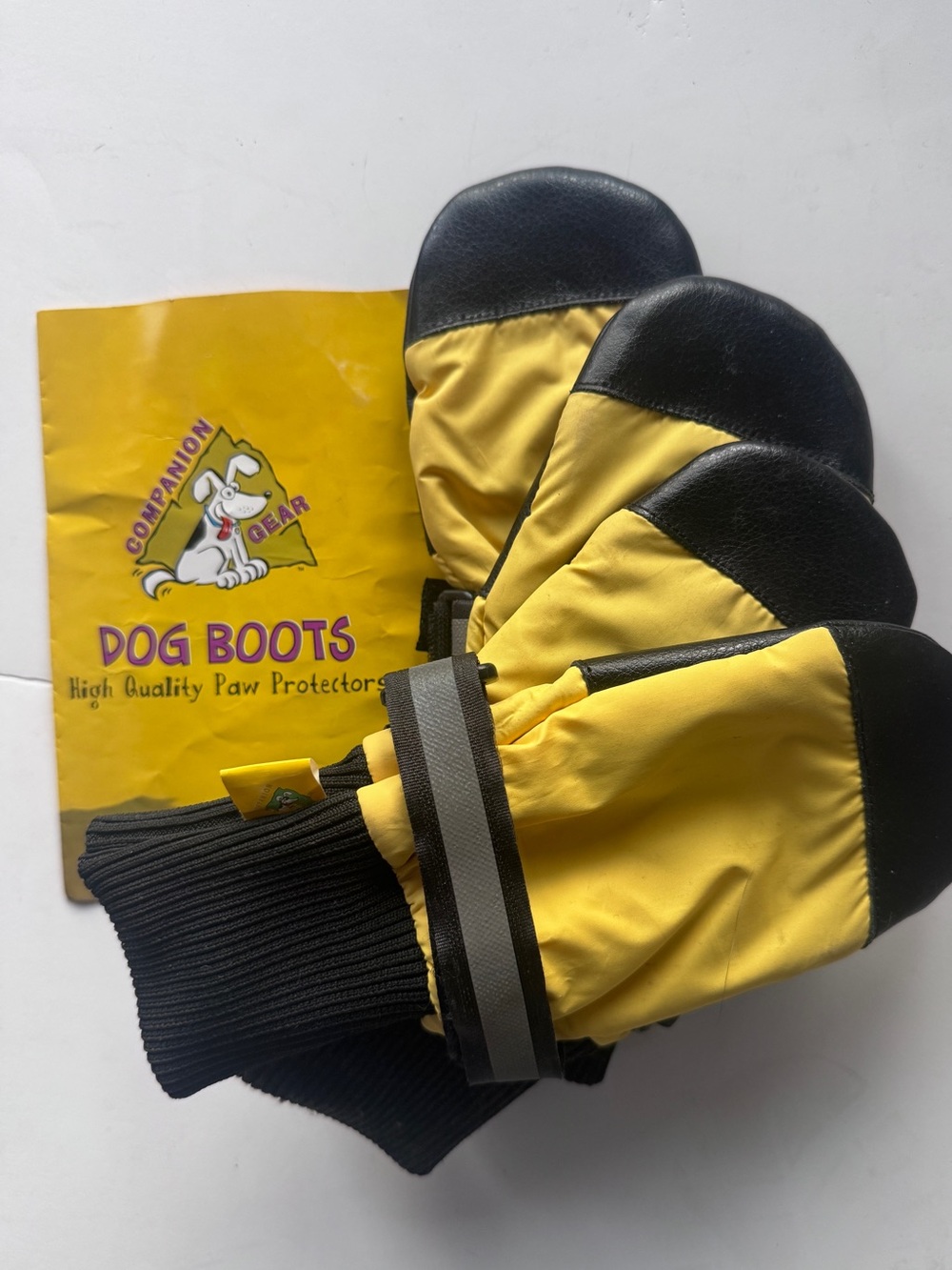 All Terrain Waterproof Reflective Dog Booties • Set of Four (4) • Yellow • LARGE - Picture 2 of 9